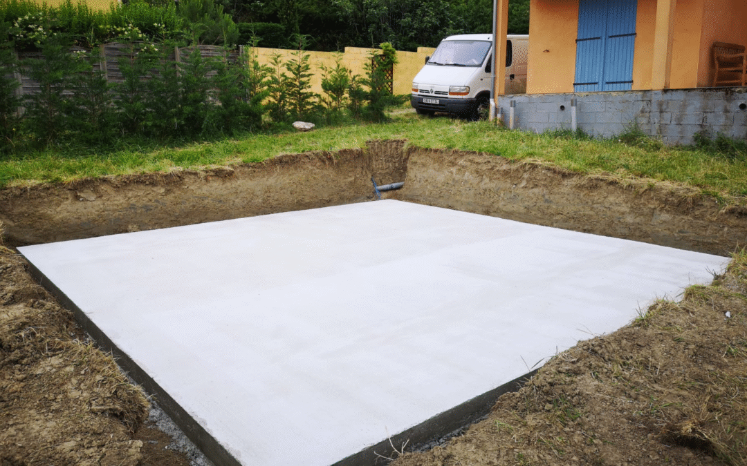 Dalle béton pour future piscine